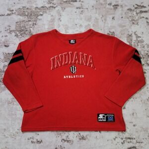 Vintage Starter Indiana Hoosiers Fleece Sweatshirt Youth M Red Y2K Cropped Retro